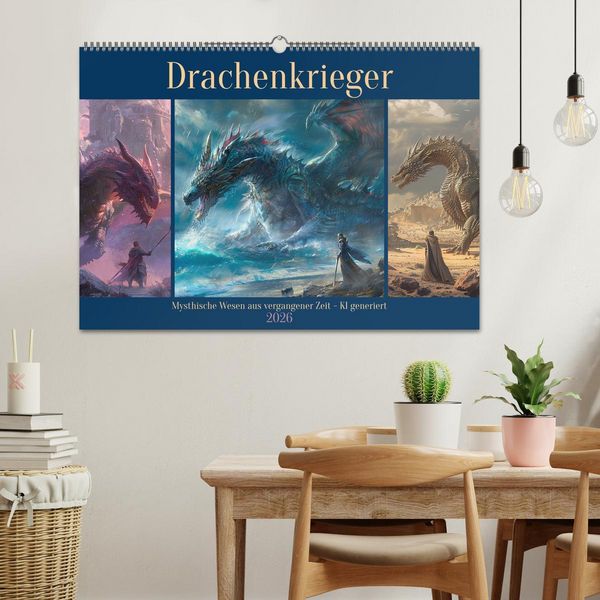 Produktbild: Drachenkrieger (Wandkalender 2026 DIN A2 quer), CALVENDO Monatskalender