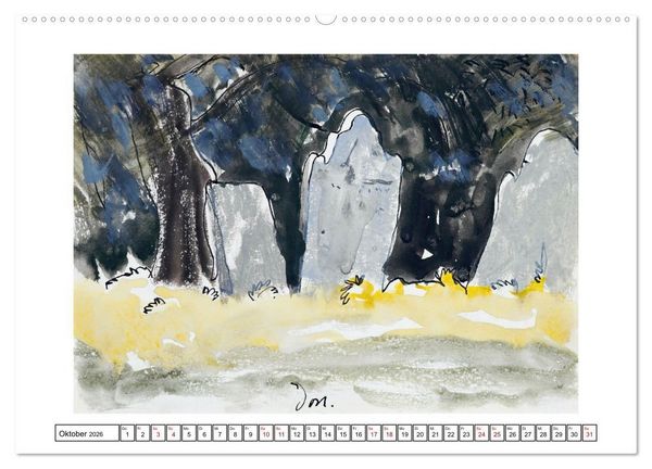 Produktbild: Arthur Dove - Abstrakte Impressionen (Wandkalender 2026 DIN A2 quer), CALVENDO Monatskalender