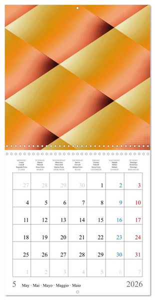 Produktbild: Art abstrait ensoleill&eacute; (Calendrier mural carr&eacute; 2026 30x30 cm) Calendrier double avec une page pour vos prises de notes
