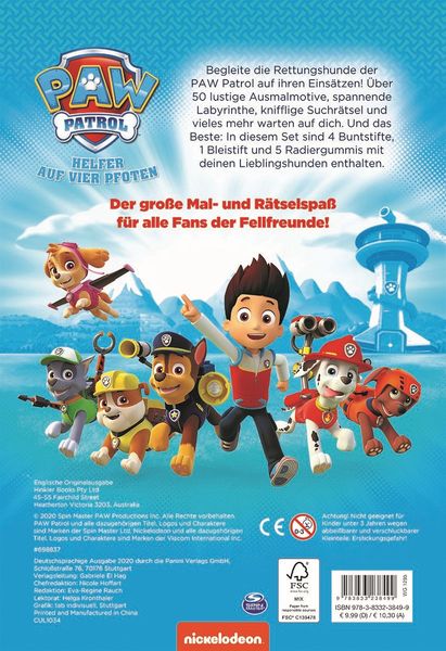 Produktbild: PAW Patrol: Mein gro&szlig;er Mal- und R&auml;tselspa&szlig;
