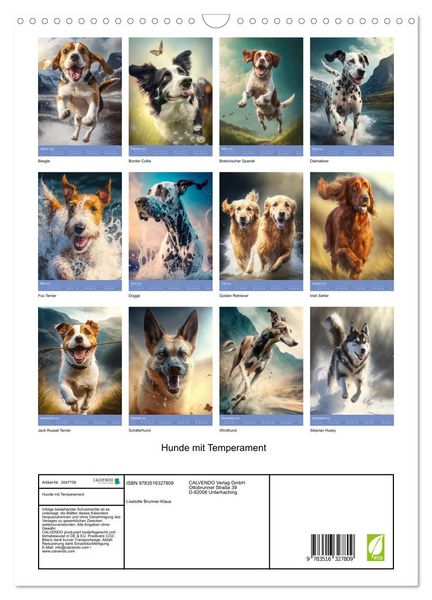 Produktbild: Hunde mit Temperament (Wandkalender 2026 DIN A3 hoch), CALVENDO Monatskalender