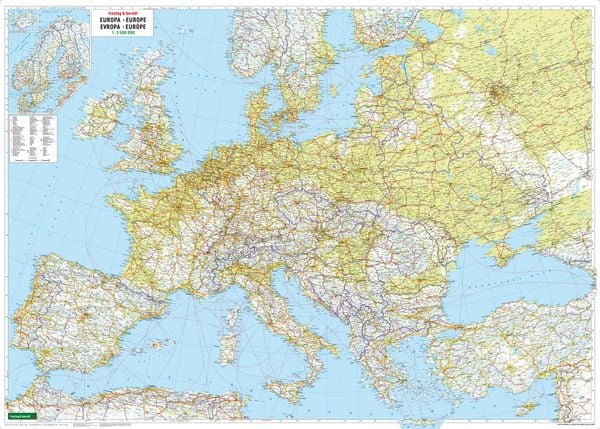 Produktbild: Freytag & berndt Stra&szlig;enkarte Europa physisch 1:3,5 Mio.