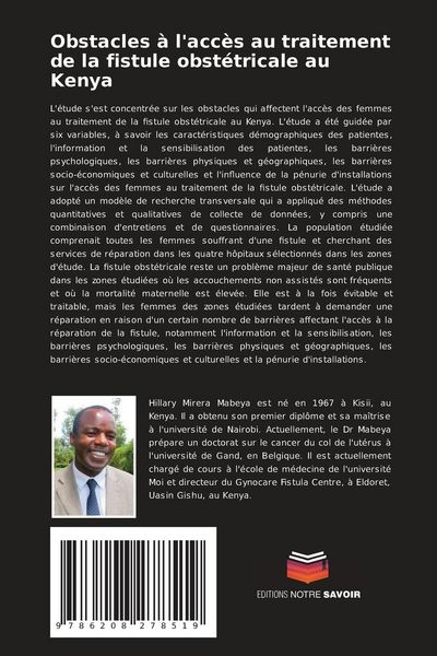 Produktbild: Obstacles &agrave; l'acc&egrave;s au traitement de la fistule obst&eacute;tricale au Kenya