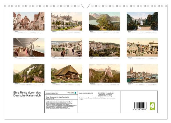 Produktbild: Eine Reise durch das Deutsche Kaiserreich (Wandkalender 2026 DIN A3 quer), CALVENDO Monatskalender