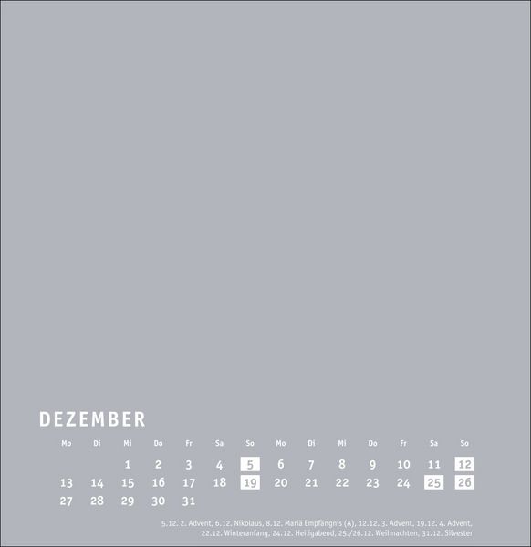 Produktbild: Premium-Bastelkalender silbergrau gro&szlig; 2027