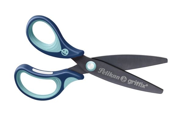 Produktbild: Pelikan griffix Schulschere Blau Linksh&auml;ndermodell Rund 14cm Lose Ware