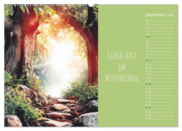 Produktbild: Eine Portion Gl&uuml;ck - Motivationskalender f&uuml;rs ganze Jahr (hochwertiger Premium Wandkalender 2026 DIN A2 quer), Kunstdruck in Hochglanz