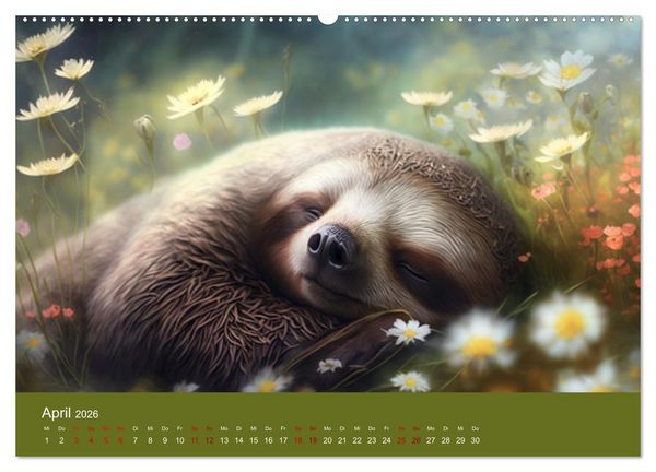 Produktbild: Der Kalender f&uuml;r echte Faultiere (hochwertiger Premium Wandkalender 2026 DIN A2 quer), Kunstdruck in Hochglanz