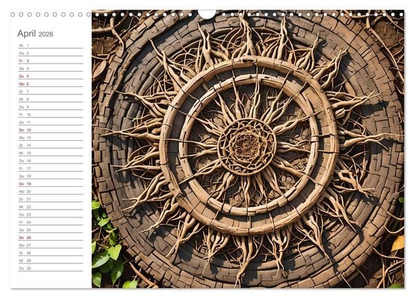 Produktbild: Natural Mandalas - Kraftvolle KI Mandalas aus Naturmaterialien (Wandkalender 2026 DIN A3 quer), CALVENDO Monatskalender