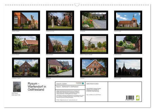 Produktbild: Rysum - Warfendorf in Ostfriesland (Wandkalender 2026 DIN A2 quer), CALVENDO Monatskalender