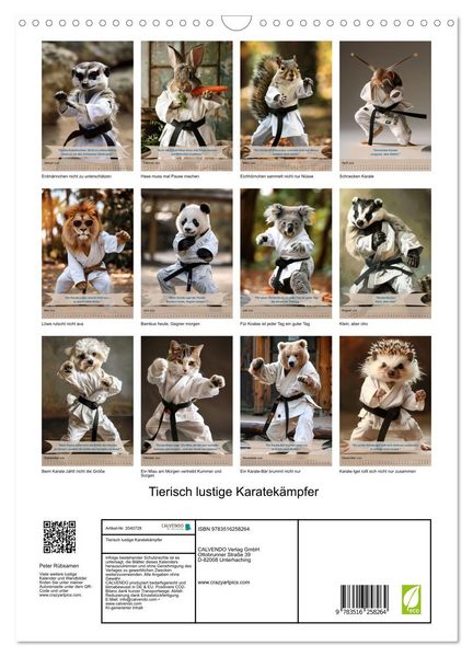 Produktbild: Tierisch lustige Karatek&auml;mpfer (Wandkalender 2026 DIN A3 hoch), CALVENDO Monatskalender