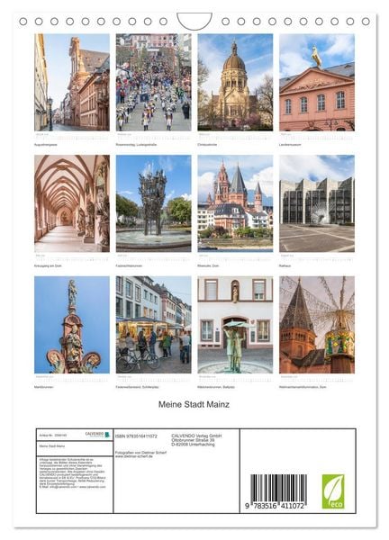 Produktbild: Meine Stadt Mainz (Wandkalender 2026 DIN A4 hoch), CALVENDO Monatskalender