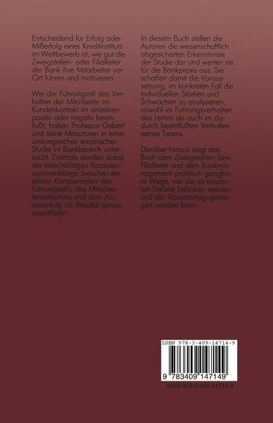 Produktbild: F&uuml;hrungsstil und Absatzerfolg in Kreditinstituten
