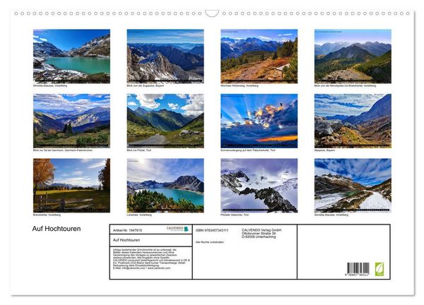 Produktbild: Auf Hochtouren (Wandkalender 2026 DIN A2 quer), CALVENDO Monatskalender