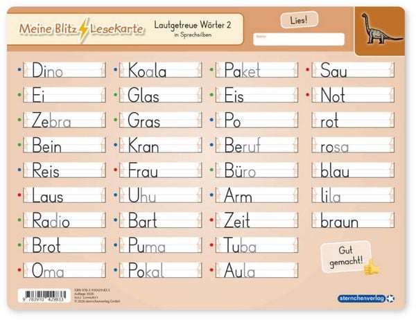 Produktbild: Meine Blitzlesekarten Set 2 zur Lesef&ouml;rderung (4 Lerntafeln mit Stift)
