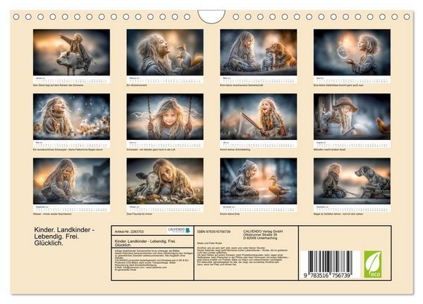 Produktbild: Kinder. Landkinder - Lebendig. Frei. Gl&uuml;cklich. (Wandkalender 2027 DIN A4 quer), CALVENDO Monatskalender