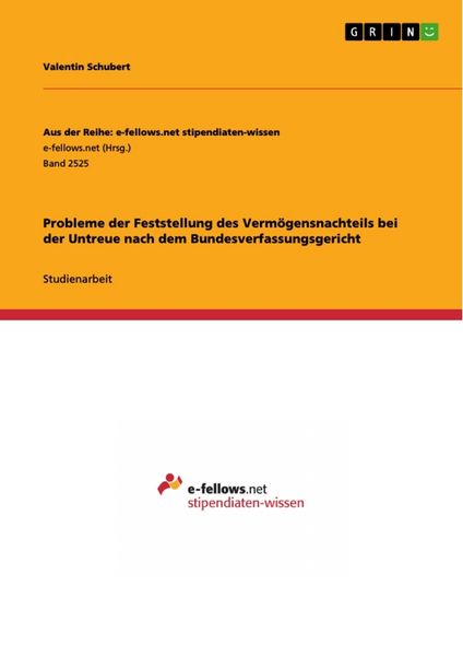 Produktbild: Probleme der Feststellung des Verm&ouml;gensnachteils bei der Untreue nach dem Bundesverfassungsgericht