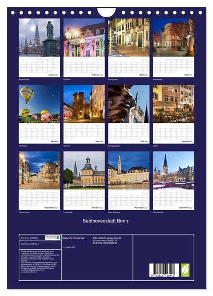Produktbild: Beethovenstadt Bonn (Wandkalender 2026 DIN A4 hoch), CALVENDO Monatskalender