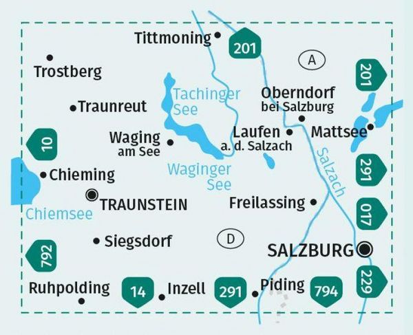 Produktbild: KOMPASS Wanderkarte 16 Traunstein, Waginger See 1:50.000