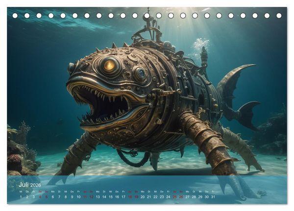 Produktbild: Steampunk - Unterwasser Roboter (Tischkalender 2026 DIN A5 quer), CALVENDO Monatskalender