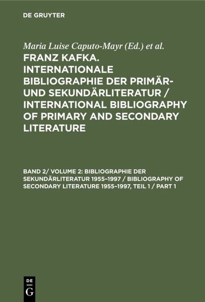 Produktbild: Bibliographie der Sekund&auml;rliteratur 1955&ndash;1997 / Bibliography of Secondary Literature 1955&ndash;1997