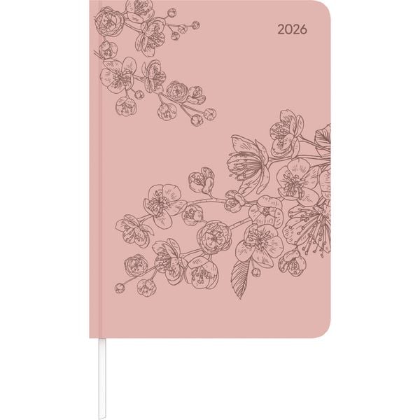 Produktbild: Lady Journal Grande Deluxe Salmon 2026 - Taschen-Kalender A5 (15x21 cm) - Tucson Einband - mit Motivprägung - Weekly - 128 Seiten - Alpha Edition