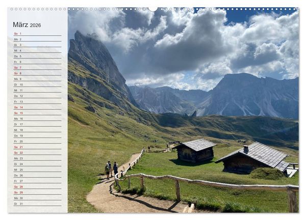 Produktbild: Alpenauszeit - Die Bergh&uuml;tten unserer Alpen (Wandkalender 2026 DIN A2 quer), CALVENDO Monatskalender