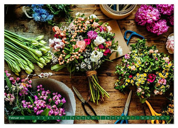 Produktbild: FLORISTIK - Im Reich der Blumen (Tischkalender 2026 DIN A5 quer), CALVENDO Monatskalender