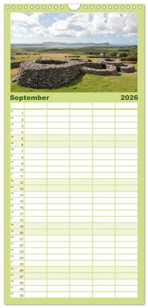 Produktbild: Familienplaner 2026 - Irland mit 5 Spalten (Wandkalender, 21 x 45 cm) CALVENDO