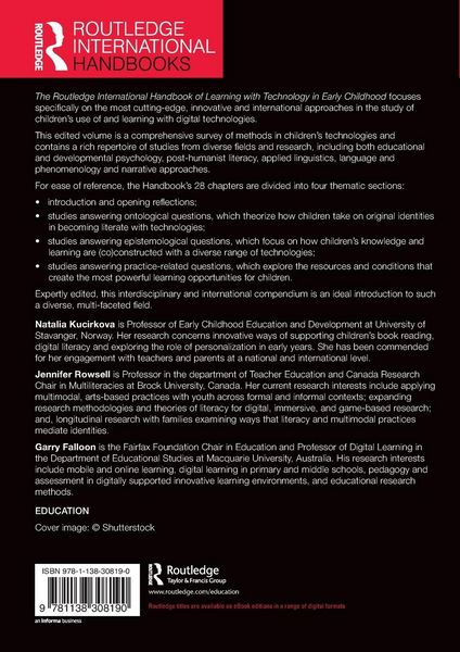 Produktbild: The Routledge International Handbook of Learning with Technology in Early Childhood
