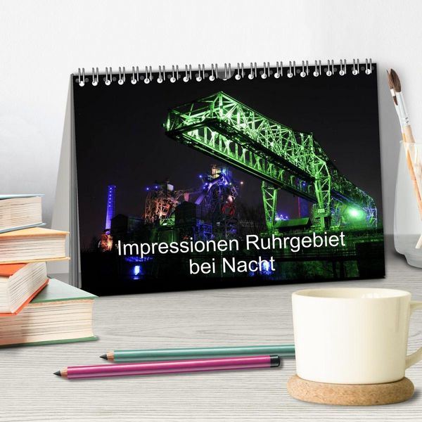Produktbild: Impressionen Ruhrgebiet bei Nacht (Tischkalender 2027 DIN A5 quer), CALVENDO Monatskalender