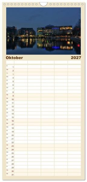 Produktbild: Familienplaner 2027 - K&ouml;ln bei Nacht mit 5 Spalten (Wandkalender, 21 x 45 cm) CALVENDO