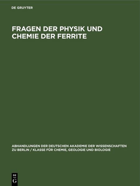 Produktbild: Fragen der Physik und Chemie der Ferrite
