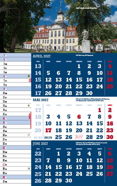 Produktbild: Drei-Monatskalender Sachsen 2027