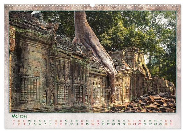 Produktbild: Kambodscha, Angkor Thom, Angkor Wat und Bayon (Wandkalender 2026 DIN A2 quer), CALVENDO Monatskalender