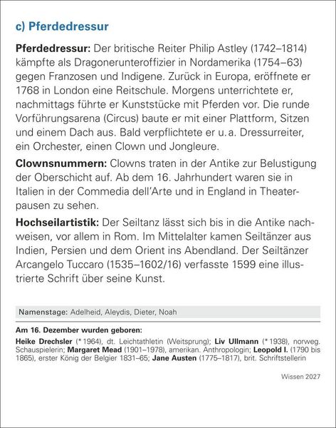 Produktbild: Wissen Tagesabrei&szlig;kalender 2027 - Quizfragen aus Geschichte, Politik, Kultur, Technik und Sport