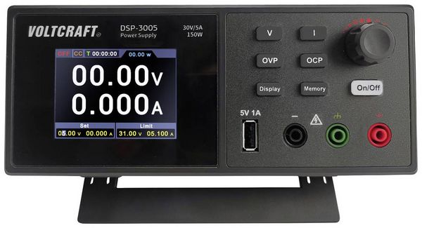 Produktbild: VOLTCRAFT DSP-3005 Labornetzger&auml;t, einstellbar 0 - 30 0 - 5 A 150 W USB 2.0 Stecker A fernsteuerbar Anzahl Ausg&auml;nge 1 x