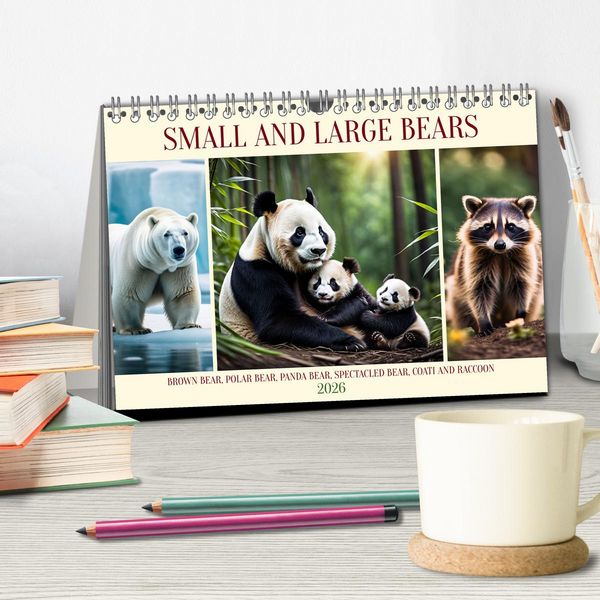 Produktbild: Small and large bears (Desk Calendar 2026 DIN A5 landscape), CALVENDO 12 Month DeskCalendar