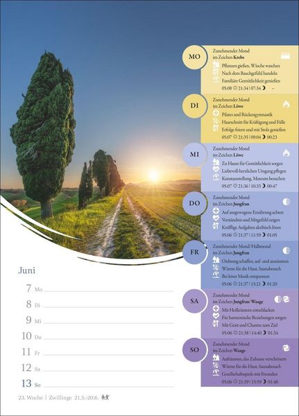 Produktbild: Mondkalender Wochenkalender 2027 - 53 Wochenbl&auml;tter mit praktischen Tipps f&uuml;r jeden Tag