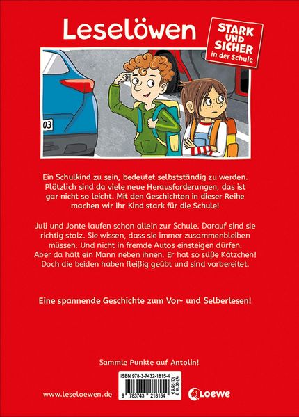 Produktbild: Lesel&ouml;wen - stark und sicher in der Schule - Ich steige nicht in fremde Autos ein!