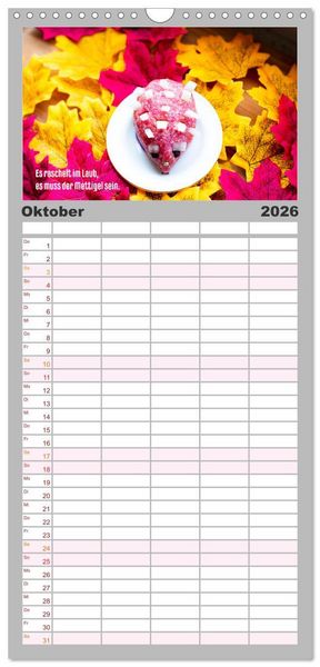 Produktbild: Familienplaner 2026 - Mettkalender - Mettigel Edition mit 5 Spalten (Wandkalender, 21 x 45 cm) CALVENDO