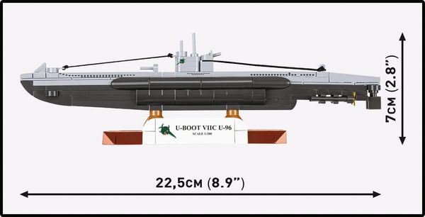 Produktbild: COBI Historical Collection 4857 - U-BOOT VIIC U-96, WWII, Bausatz 1:300, 162 Klemmbausteine