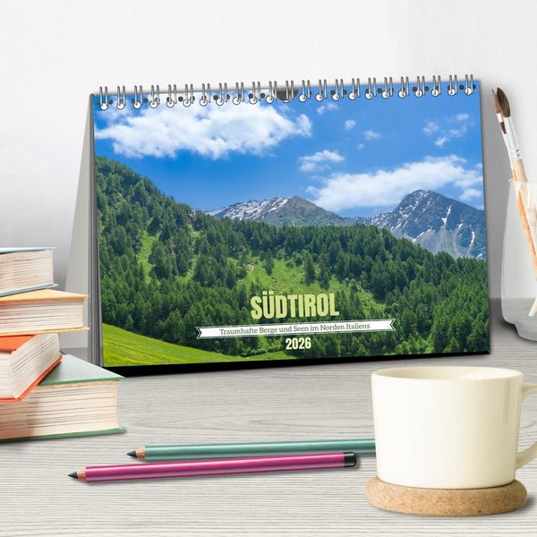 Produktbild: S&uuml;dtirol - Traumhafte Berge und Seen im Norden Italiens (Tischkalender 2026 DIN A5 quer), CALVENDO Monatskalender