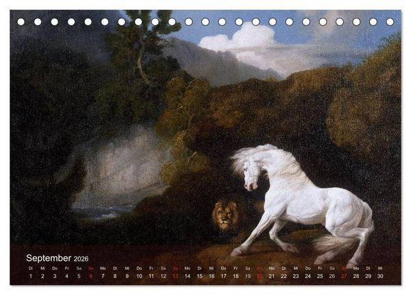 Produktbild: Pferde-&Ouml;lgem&auml;lde - Die Kunst der alten Meister (Tischkalender 2026 DIN A5 quer), CALVENDO Monatskalender
