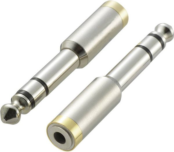 Produktbild: SpeaKa Professional SP-6672044 KKA-635 Klinke Audio Adapter [1x Klinkenstecker 6.35 mm - 1x Klinkenbuchse 3.5 mm] Silber