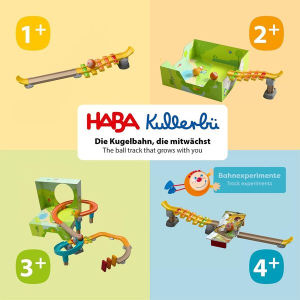 Produktbild: HABA 2013383001 - Kullerb&uuml;, Kugelbahn Klangtreppe Step by Step, 39-teilig