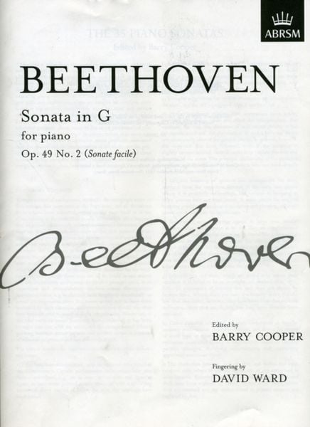 Produktbild: Sonata in G, Op. 49 No. 2 (Sonate facile)