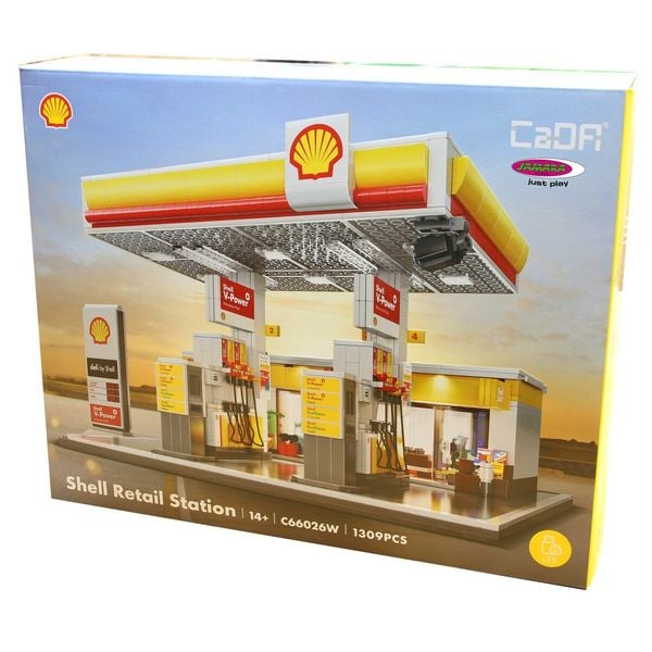 Produktbild: CaDA Shell Tankstelle mit Shop und Waschanlage Bricks