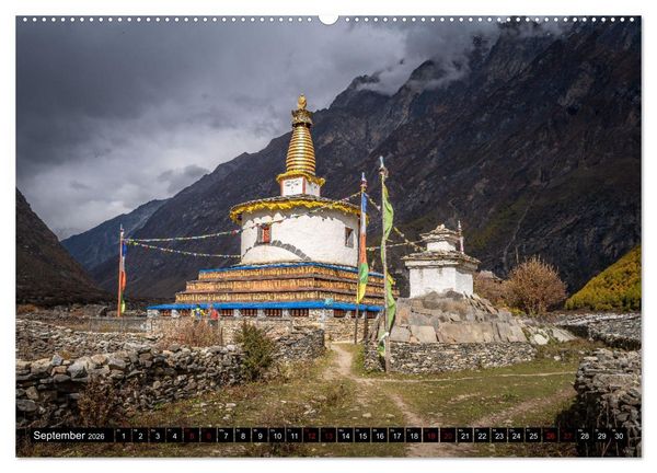 Produktbild: Nepal Tsum Valley - Tal des Gl&uuml;cks (hochwertiger Premium Wandkalender 2026 DIN A2 quer), Kunstdruck in Hochglanz
