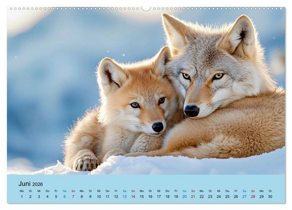 Produktbild: Tierkinder in Eis und Schnee (hochwertiger Premium Wandkalender 2026 DIN A2 quer), Kunstdruck in Hochglanz